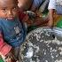 African Village Lifestyle Young African Igbo Couple With Six Kids Enjoying Their Breakfast