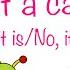 Is It A Car Yes It Is No It Isn T English Grammar For Kids