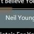 Neil Young Can T Believe Your Lyin This Note S For You 1988