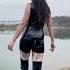 Chinese Girl Wears Thigh Boots Walks In Mud