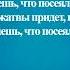 Сей доброе семя всегда пожнешь что посеял тогда