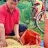 My Grandfather And Grandson Were Very Happy When They Harvested The Wheat