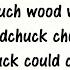 Tongue Twister Woodchuck Wood Progressively Gets Faster Higher