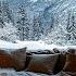 Winter Escape Mountain Cabin Snowy Night Fireplace And Snowfall Ambiance