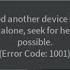 I Got Error Code 1001