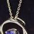 Certified Created Blue Sapphire And Moissanite Open Circle Pendant In Gold