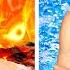 Walk On Fire Or Swim Through Ice Extreme Hot Vs Cold Challenge Last Girl To Leave Icy Pool Wins