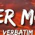 Verbatim Mother Mother Lyrics