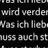 Rammstein Was Ich Liebe Lyrics