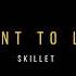 S K I L L E T I WANT TO LIVE SLOWED REVERB Music Rock Skillet