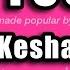 Kesha Die Young Karaoke Version