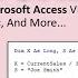 Declaring Variables In Microsoft Access VBA Dim Public Private Static TempVars And More