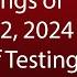 Warnings Of October 2nd Time Of Testing