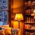 Cozy Winter Reading Nook Ambience On Snowy Night Smooth Jazz White Noise Crackling Fireplace