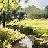 Watercolor Landscape Painting Tutorial Light And Shadow Village Scene Sunil Linus De