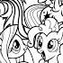 My Little Pony Coloring Pages Fluttershy Pinkie Pie Rarity Twilight Sparkle Rainbow Dash