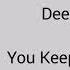 Deep Purple You Keep On Moving Lyrics