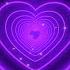 Beautiful Purple Heart Background Neon Lights Love Heart Tunnel Loop 2 Hours