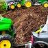 Landscaping Mulch And Trees With Tractor Truck Digger And Water Trailer Educational Kid Crew