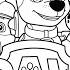 PAW Patrol Coloring Pages How To Draw Paw Pups For Kids Chase Marshall Rocky Skye Rubble Zuma